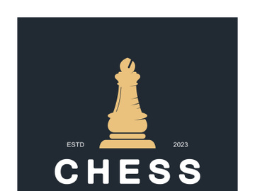 Chess strategy game logo with horse, king, pawn, minister and rook. Logo for chess tournament, chess team, chess championship, chess game application. preview picture