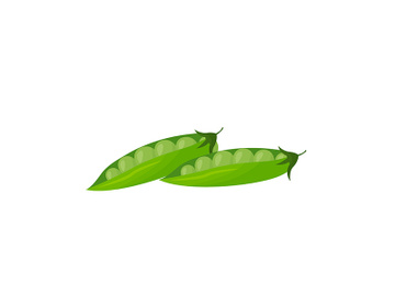 Green pea pods cartoon vector illustration preview picture
