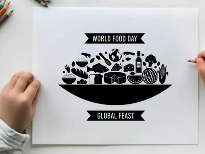 world food day global feast flat design vector illustration