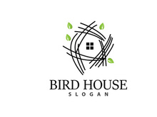 Bird Nest Logo, Bird House Shelter Vector