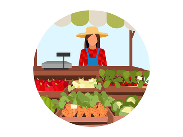 Organic farm products flat concept icon preview picture