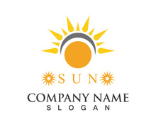 Creative sun concept logo illustration design template