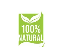 100% Natural and organic product badge vector green icon
