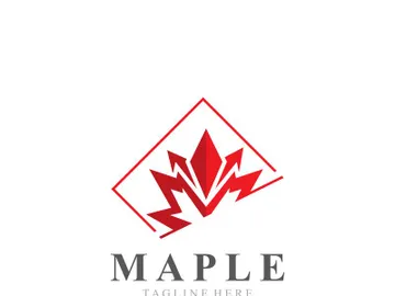 Maple leaf logo design vintage style graphic illustration preview picture