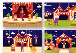 12 Circus Show Illustration