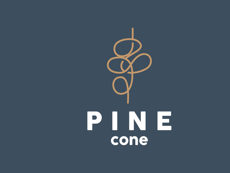 Pine Cone Logo, Elegant Luxury Pine Simple Design