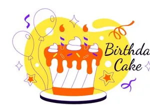 4 Birthday Cake Vector Illustration