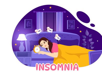 15 Insomnia Vector Illustration