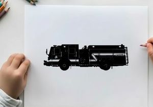 Fire truck silhouette emergency response vehicle