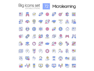 Microlearning approach RGB color icons set preview picture