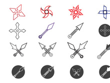 Ninja weapon icon vector logo design