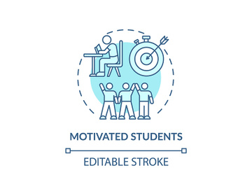 Motivated students concept icon preview picture