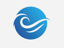 Blue Wave Logo Vector.  wAter wave illustration template design