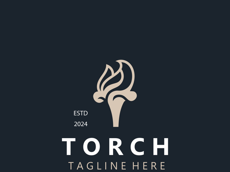 Torch logo Graphic, Olympics flame Modern Design Element simple minimalist