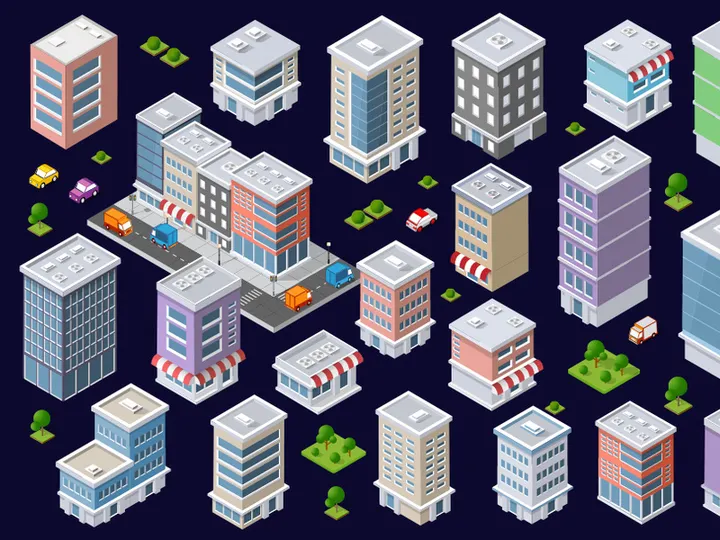 Set of the Urban district of the city