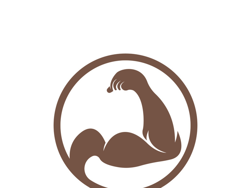 Arm muscle silhouette logo biceps icon vector illustration