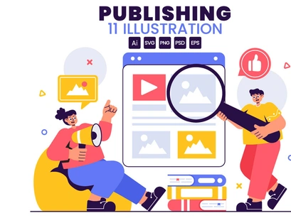 11 Digital Media Publishing Illustration