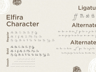 Elfira - Handwritten Monoline Script Font - Family