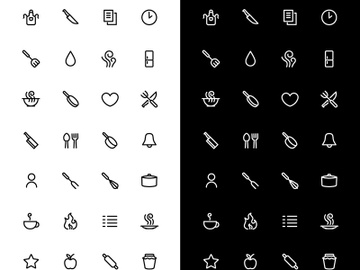 Cooking linear icons set for dark and light mode preview picture