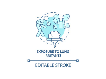 Exposure to lung irritants blue concept icon preview picture