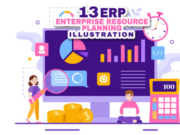 13 ERP Enterprise Resource Planning System Illustration preview picture