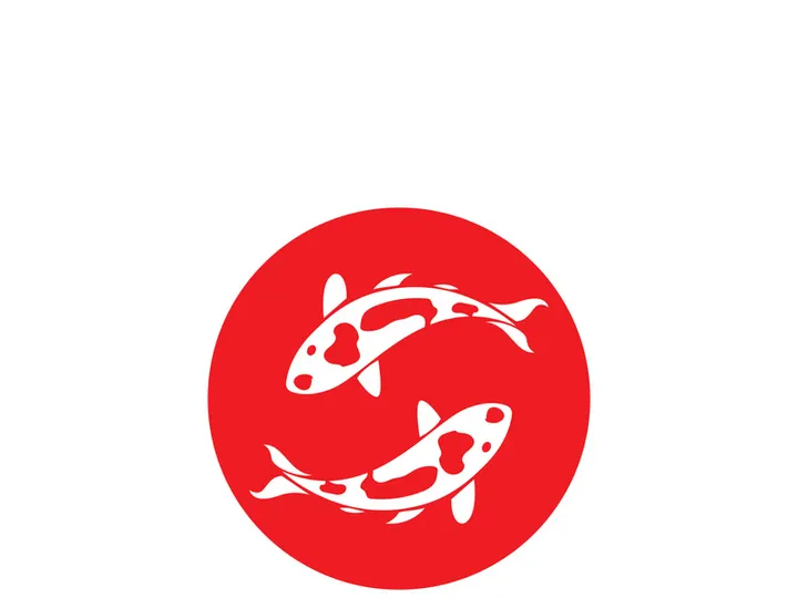 Koi fish logo template. Creative vector symbol