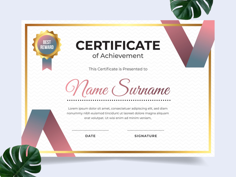 Modern certificate design template