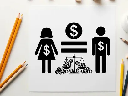 ilustración vectorial de igualdad de brecha salarial de género