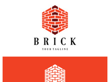 creative brick logo designs for buildings, architectural buildings, civil engineering, building materials shops