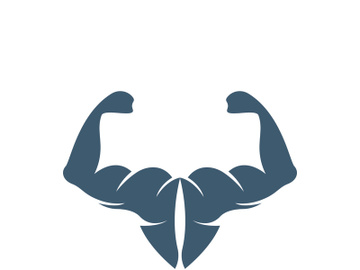 Arm muscle silhouette logo biceps icon vector illustration preview picture