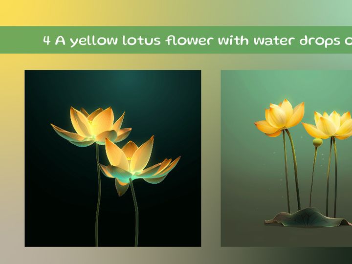 A yellow lotus flower with water drops