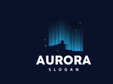 Aurora Logo, Light Wave Vector, Nature Landscape Design