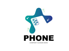 Smartphone Logo, Communication Electronics Vector, Modern Phone Design, For Company Brand Symbol