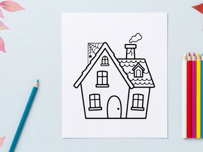 Cozy cartoon house with chimney and smoke. Charming residential home illustration for real estate and family concepts.