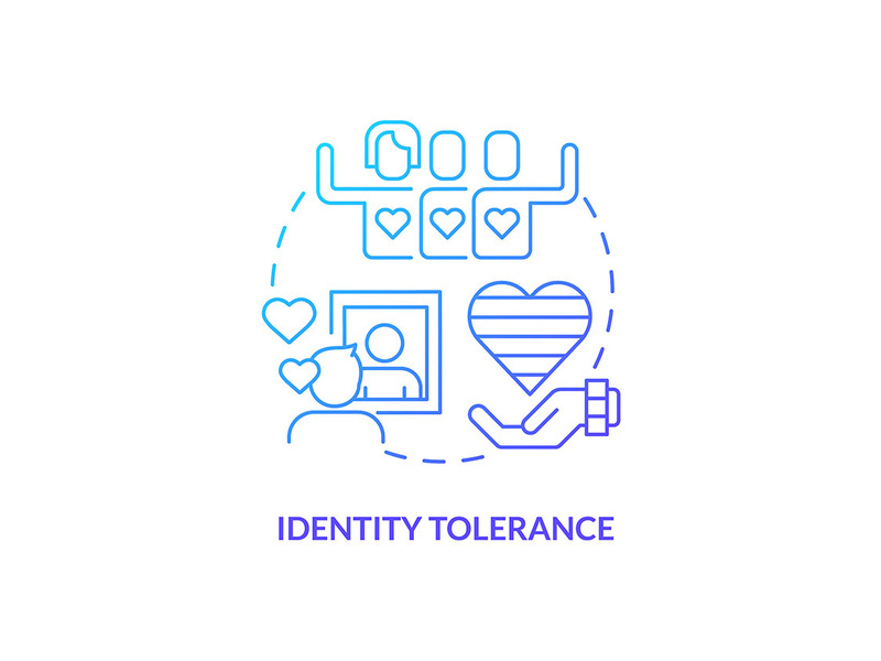 Identity tolerance blue gradient concept icon