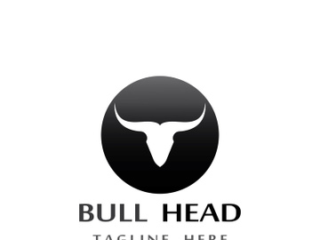 Retro vintage bull head horns logo. preview picture