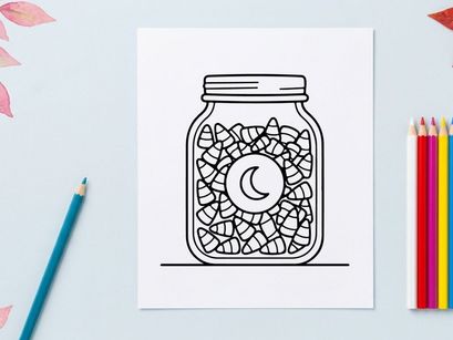 Mond- und Sternen-themed Cookie-Jar auf weißem Hintergrund. Himmelsmuster-Biskuitbehälter für Küchendekoration und Backlagerung.