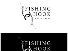 fishing hook logo design, fishing bait, fishing shop, tournament, angler, fishing community