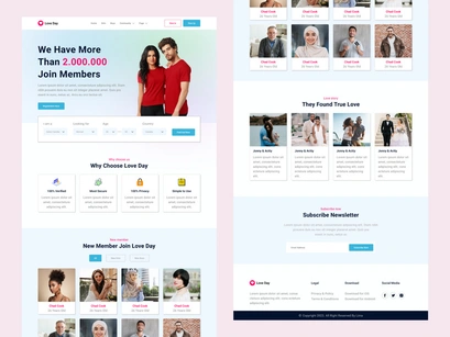 Love Day - Dating App Landing Page