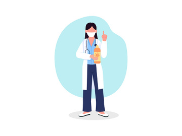 Doctor with sunscreen semi flat color vector character preview picture