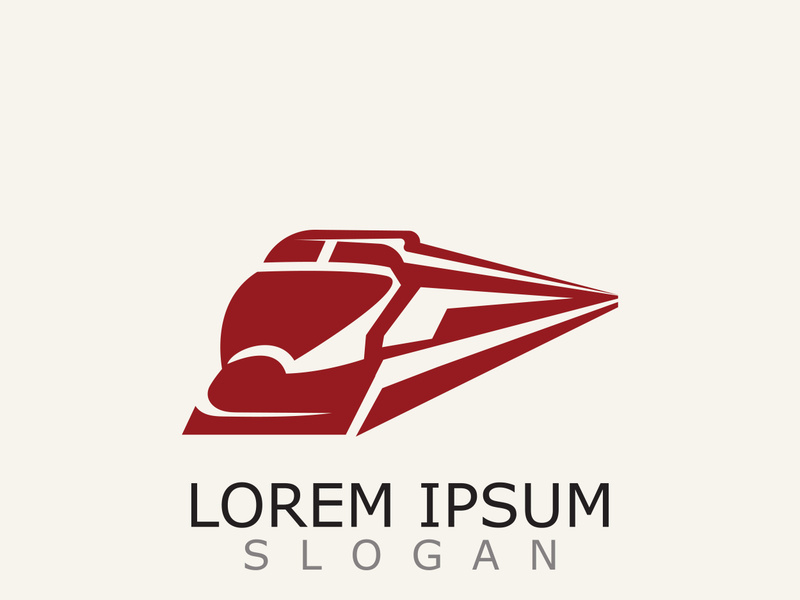 Modern Train logo image design transport railway icon template