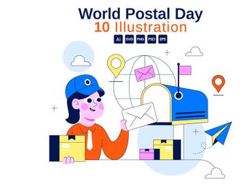 10 World Postal Day Illustration preview picture