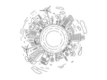 City Building Line art illustration