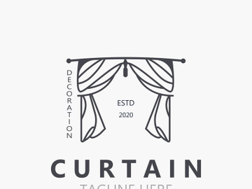 Curtain logo decoration style minimalist elegant vector design illustration preview picture