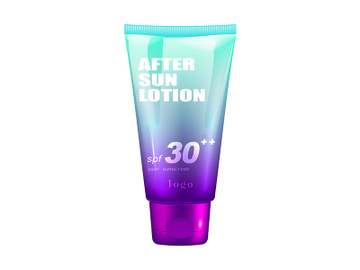 After sun lotion realistic product vector design preview picture