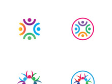 People social community logo design with creative idea