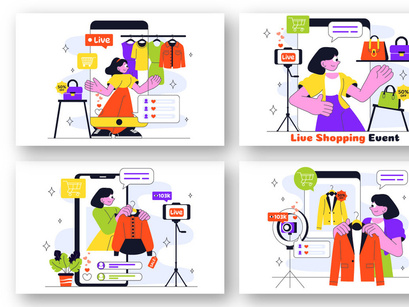 10 Influencer Live Shopping Illustration