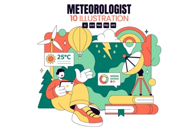 10 Meteorologist Vector Illustration preview picture