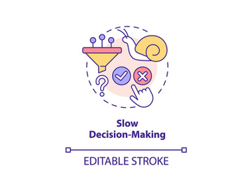 Slow decision-making concept icon preview picture