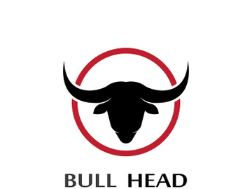 Retro vintage bull head horns logo design. preview picture